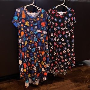 Lularoe Girls Scarlett Dresses Lot Size 10 Disney Stars